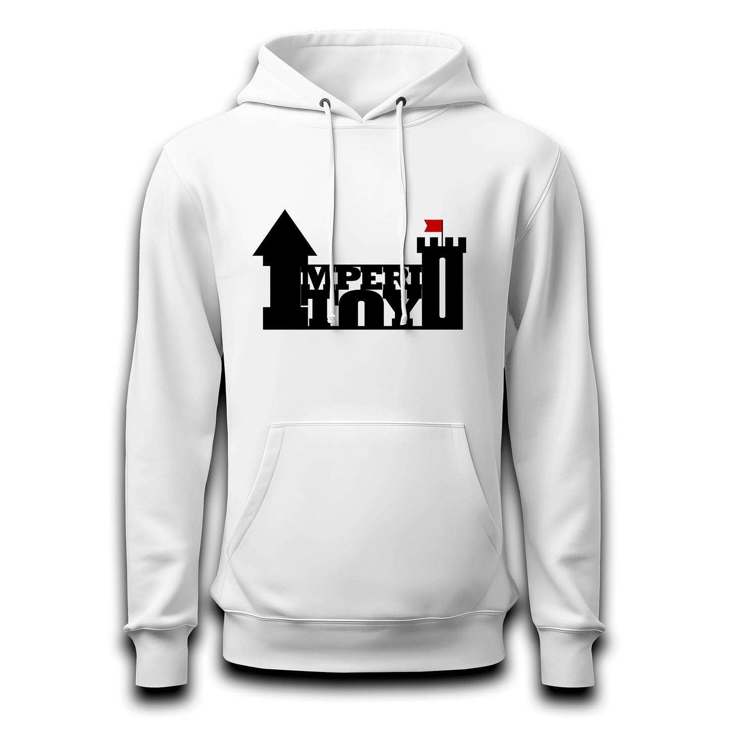 HOODY BLANCO CON LOGO NEGRO